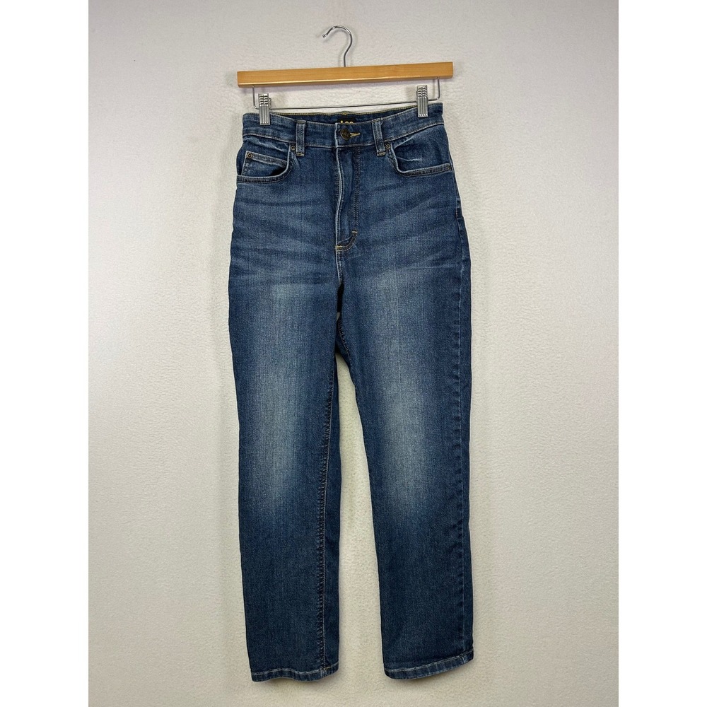 Classic Casual Lee Women 27 Blue High Rise Straight Leg Ankle Jeans HMM-20F-LFVH